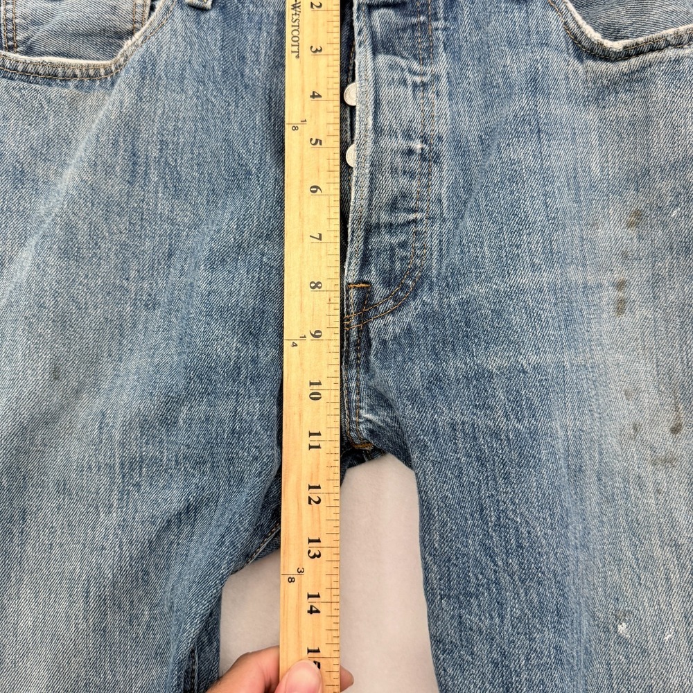 Levis 501 Jeans Mens 34x30 (32x29) Blue Original Fit Straight Leg Button Fly - Picture 5 of 13